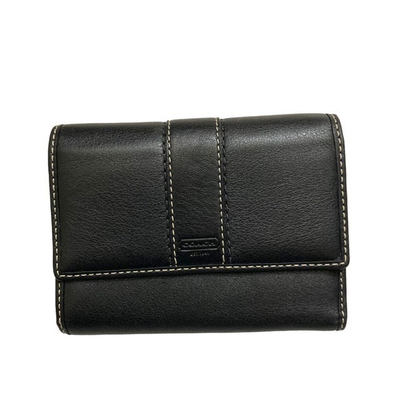 Coach Hamilton compact clutch wallet black leather nwt